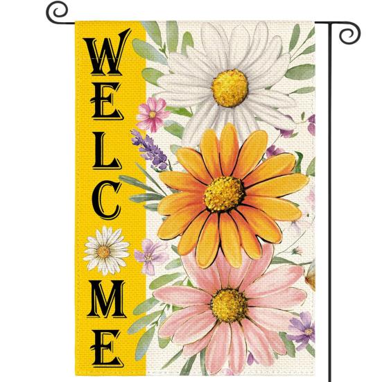 

Double-Sided Garden Flag for Porch 12x18 Inch Fade-Resistant Spring Floral Butterfly Print Decorative Flag for Outdoor Yard Patio Mailbox Seasonal A