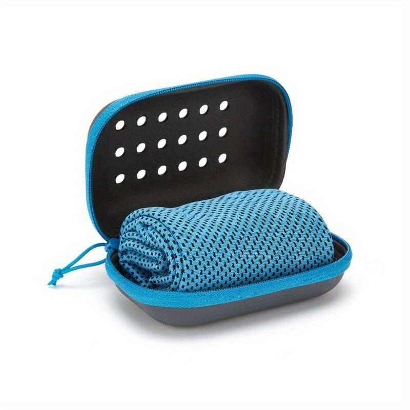 1PC Quick Drying Cooling Towel Soft Breathable Chilly Sweat Absorption Cold Towel with Storage Box Sports Running Yoga Gym Club