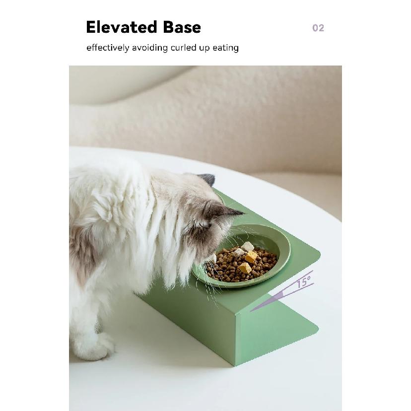 Cat Double Ceramic Bowl with Iron Stand Pet Elevated Raised Food Water Bowls Small Dogs Drinking Eating Feeding Supplies