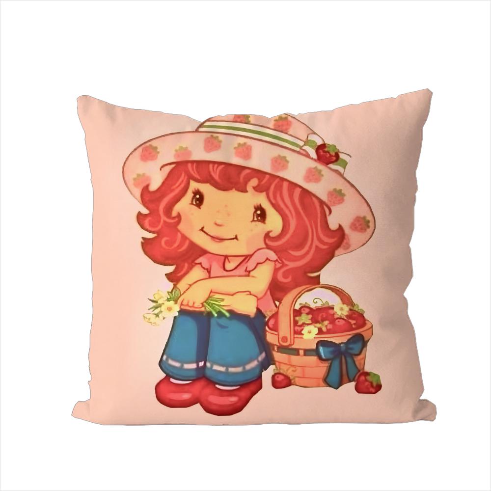 Strawberrys Shortcakes Pillow Case For Car Sofa Decorative Home Doublesided Print Plush Square Throw Pillow Cushion Cover