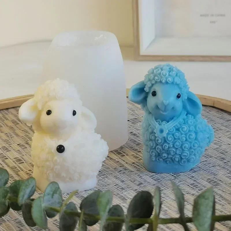Cute Animal Shape Handmade Molds Sheep Silicone Mold DIY Animal Candle Making Gypsum Resin Soap Mould Fondant Baking Tools