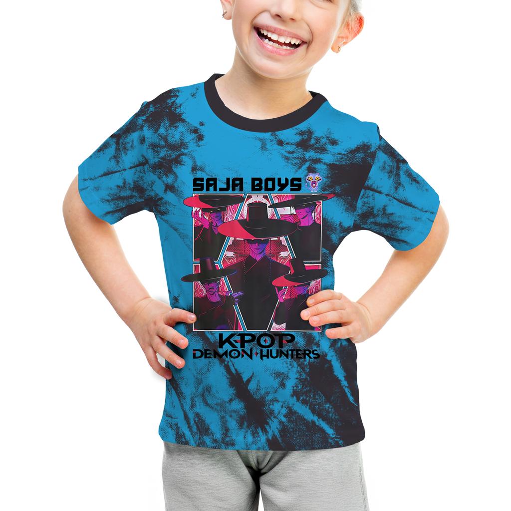 Boys Cartoon Printed Casual T-Shirt Crew Neck Fashion Short Sleeve Top Children's Clothing T-Shirts Boys