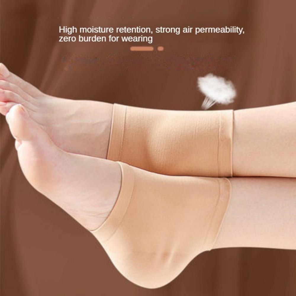 2Pcs Heel Protector Silicone Heel Moisturizing Socks Anti-Crack Protective Cover Plantar Fasciitis Pain Relief Foot Care Tool