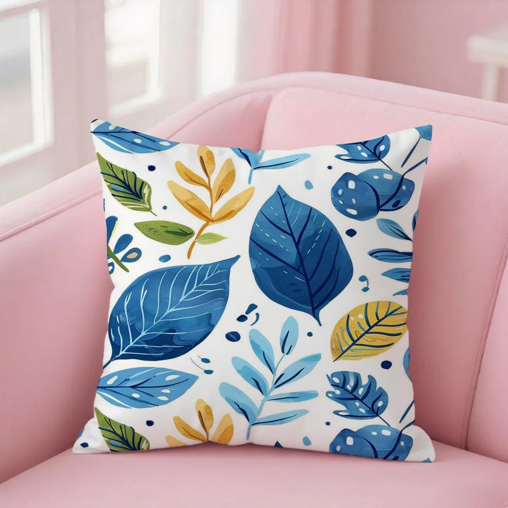 Leaf Patterned Case Pillow Cover  Square Pillow Case Sofa with Pillow Case for Home Use 40x40cm