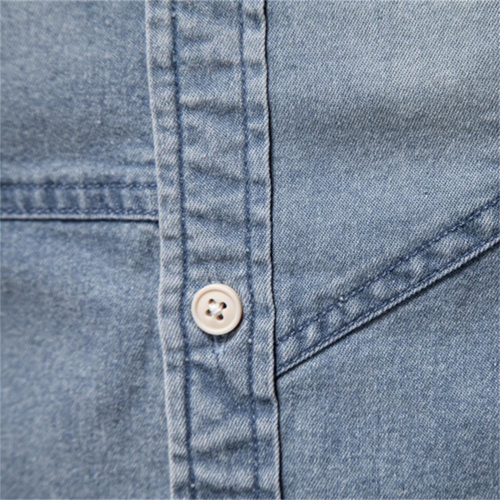 AIOPESON 2025 Pánská bavlněná džínová košile Pánská slim fit košile s dlouhým rukávem Kovbojská košile pro muže Jarní ležérní Pánské džínové košile