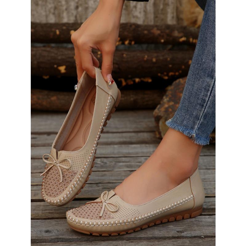 Large Size Single Shoes Female 2025 Spring and Summer New Fashion Wildcard A Stirrup Bean Shoes Non-slip Bow Single Shoes