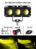 Super Bright LED Motorcycle Spotlights: High/Low Beam, Yellow & White, for Electric Vehicles & Tricycles