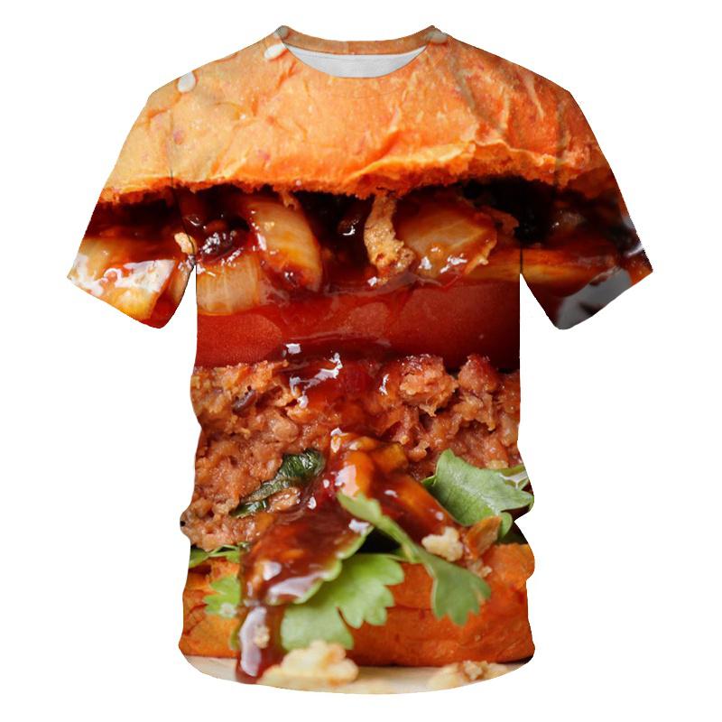 Creative Taco Tuesday Graphic T Shirt for Men Tops 3d Printed Hamburger   T-shirt Women Streetwear Oversized Summer Short Sleeve