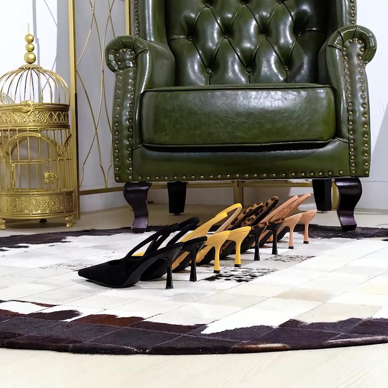 French Banquet Fashion Leopard Print High Heels Thin Heel Pointed Toe Hollow Single Shoes Shallow Mouth Comfortable Temperament