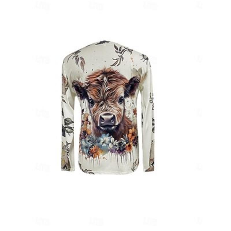 Women's T shirt Tee Daily Casual Long Sleeve Khaki Spring &  Fall