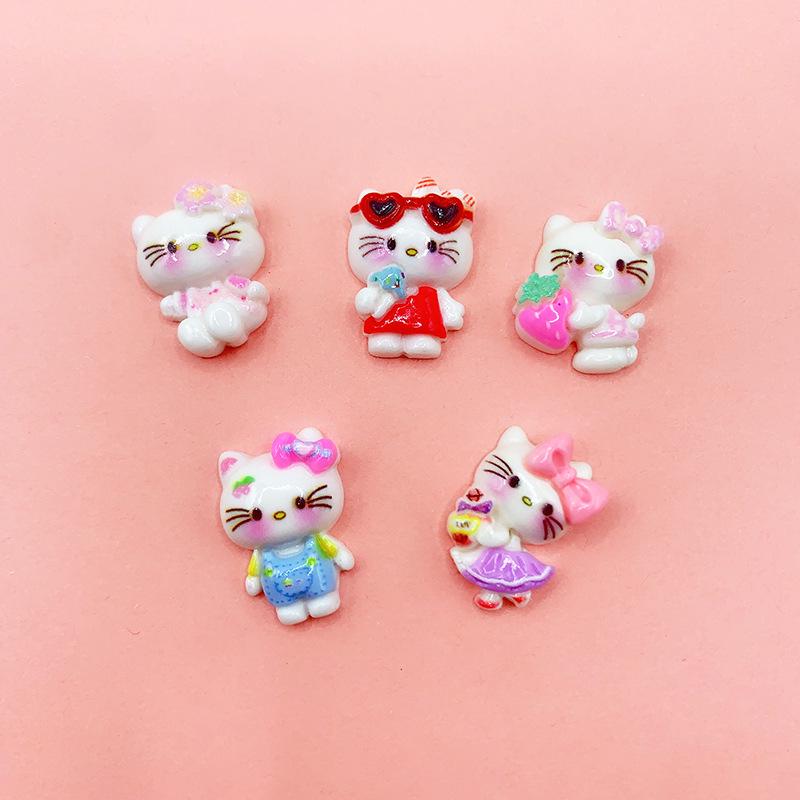 Hello Kitty Resin Accessories: Cream Glue, Handmade Hair Clip, Phone Case, Crocs Charms & Stickers