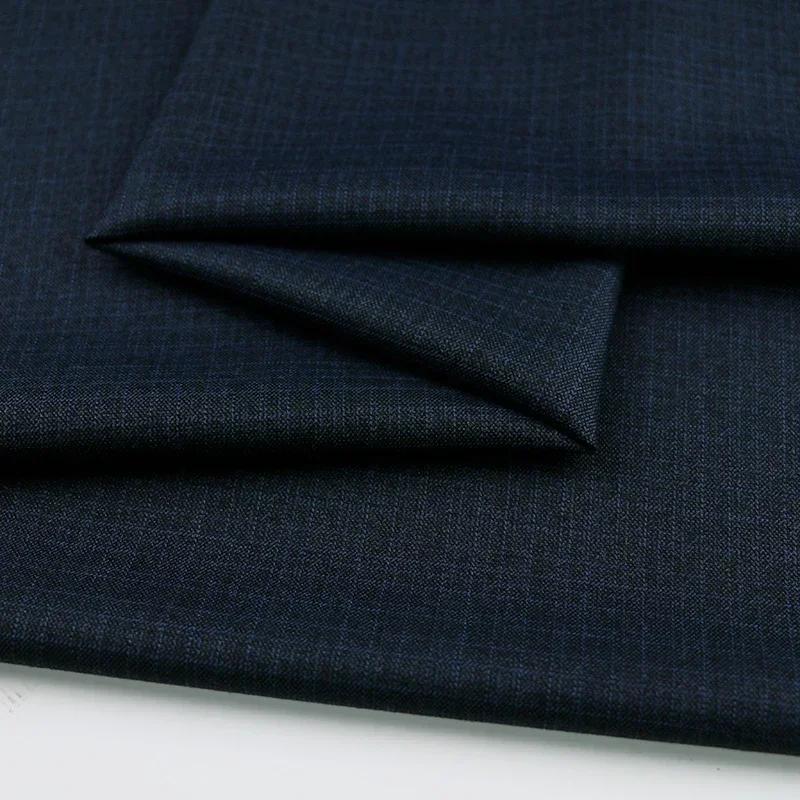 100x150cm Dark Patterned Thin Anti-wrinkle Suit Fabric for Clothes Vest Trousers Sewing Checkered Striped Cloth Black Blue