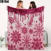 1pc 2D Flat Autumn/Winter Style Pink Snowflake Epoxy Print Flannel Blanket, Soft and Warm Single Person Nap Throw Blanket, Home Bedroom Dormitory Thro