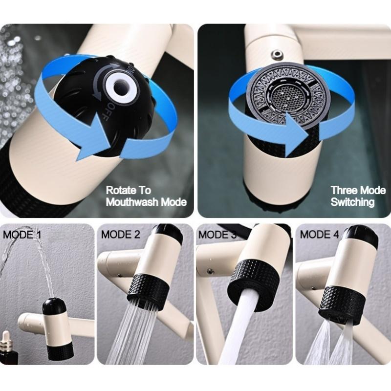Multi Functional 4 Modes Basin Faucet Rotation Hot And Cold Mixer Desk Mounted Tap Stream Sprayer Water Upwards For Bathroom
