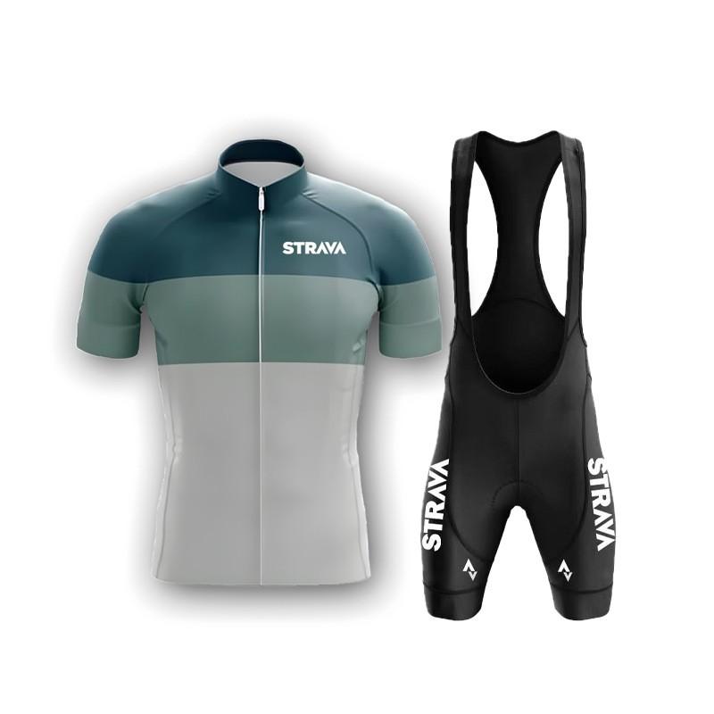 Mens Cycling Jersey Set Breathable Quick-Dry Short Sleeve Bike Sportwear Fit Comfortable