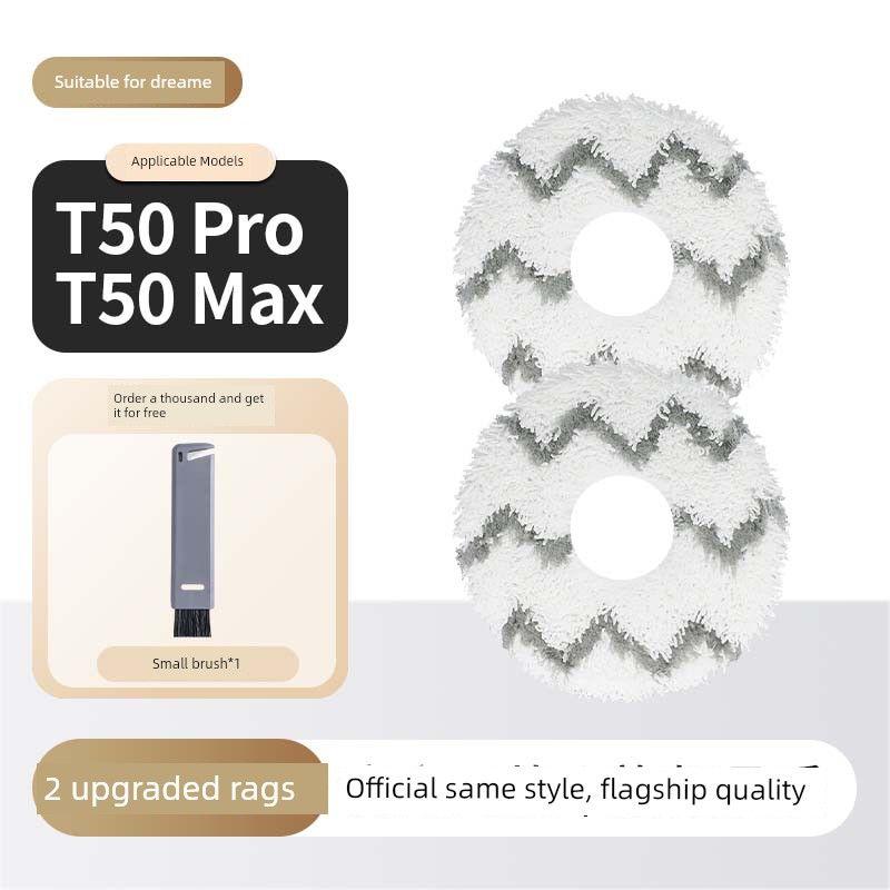 

Suitable for Ecovacs T50 Sweeping Robot Accessories Pro: Mop Cloth, Dust Bag, Side Brush, Filter Element, Cleaning Fluid, Consumables [T50 Full Series] Upgraded Rags*2 [Special Price]