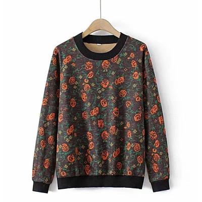 Printemps Automne Col Rond Basique Mode Simplicité Pulls Amples Impression T-shirts Patchwork Bureau Dame Vêtements pour Femmes