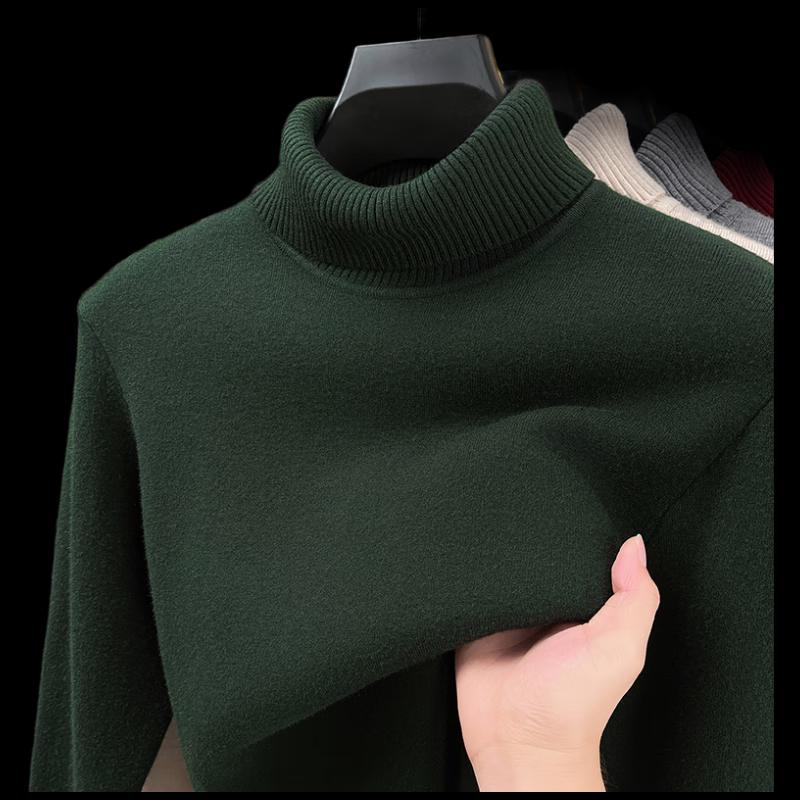 Yiliteng Men's Solid Turtleneck Sweater