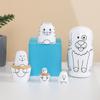 Smooth Animal Matryoshka Doll 5Pcs/Set Puppy Nesting Dolls Wooden Stacking Dolls  Brithday Gifts