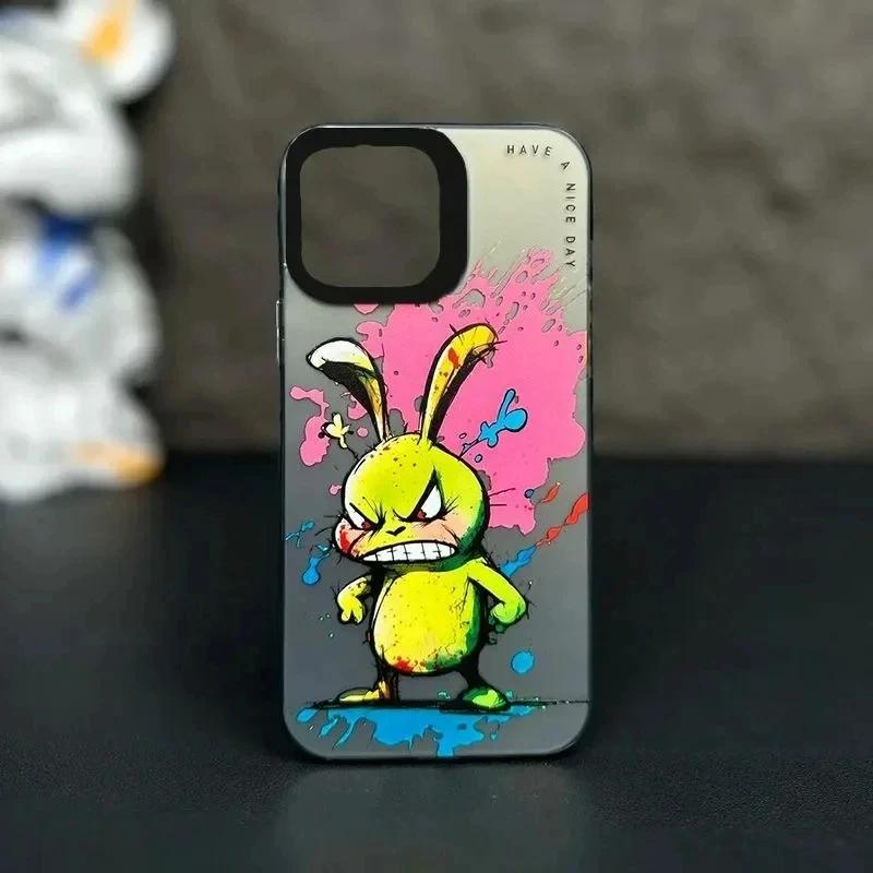 

Stylish Doodle iPhone14 Case For iPhone15 13 12 11Pro Max X XR XSMax Cartoon animal print matte plated Soft Silicone Cover iPhone XR