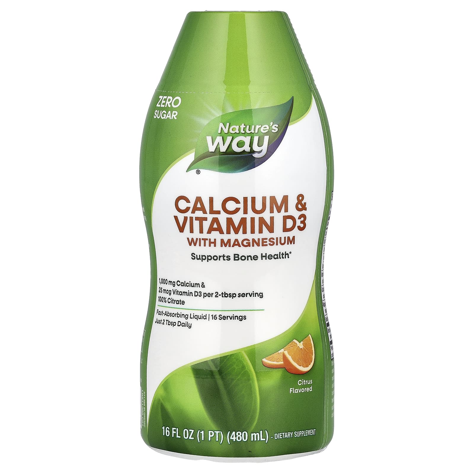 

Nature S Way, Calcium & Vitamin D3 Magnesium, Citrus Flavor, 480 Ml (16 Fl Oz)
