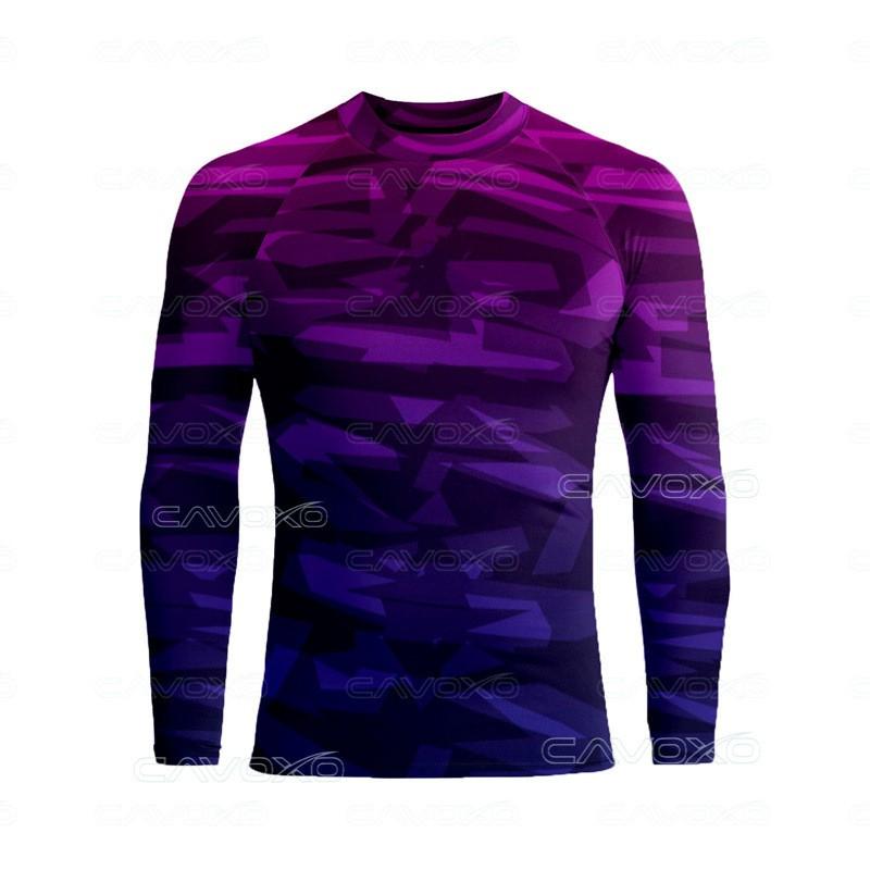 Colorful Long Sleeve Rash Guard UPF50 Sun Protection Top Surfing Diving Swimming