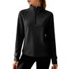 Women's Casual Fashion German Velvet Warm Solid Color Half Zip Stand Collar Long Sleeve Top