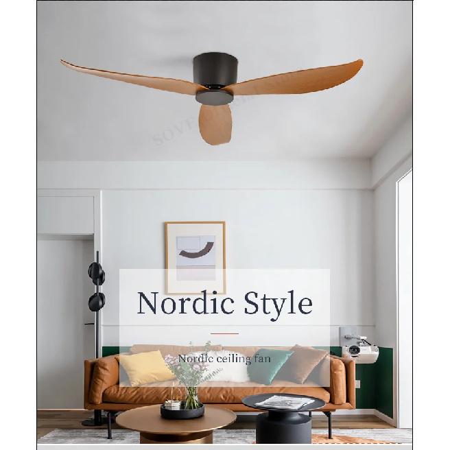 SOVE Moderner Schwarz Weiß Niedriger DC-Motor 30W Deckenventilator Mit Fernbedienung Einfacher Deckenventilator Ohne Licht Heimventilator 220V