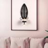 Elegant Black Metal Wall Candle Sconces, Leaf Shape Decorative Candlestick Candle Holders For Home And Event 2PCS