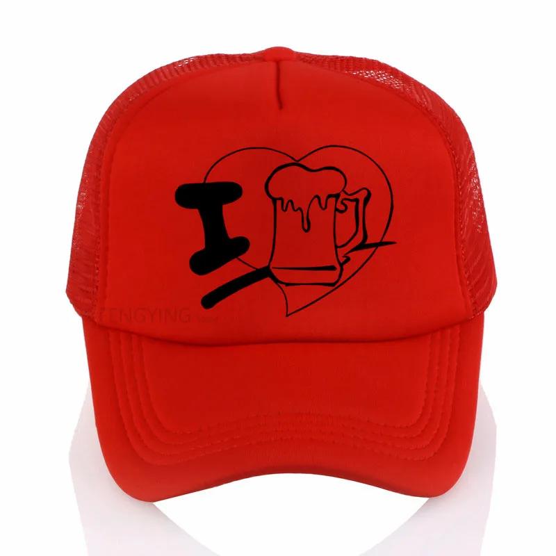 

I love beer baseball cap summer causal print mesh trucker hat outdoor sport sun hats adjustable Snapbacks caps