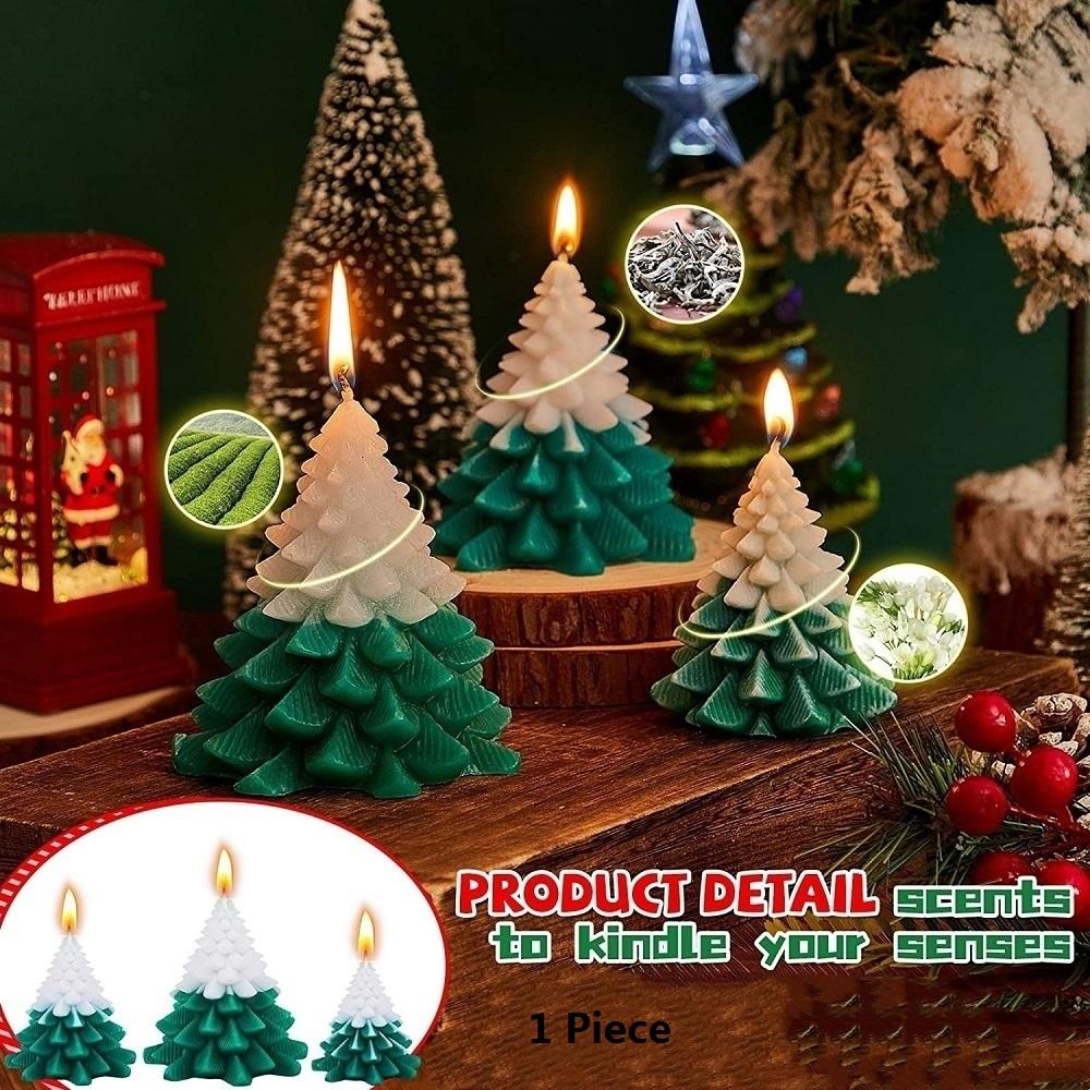 Christmas Tree Shaped Candles Decorative Candles Natural Wax Candle Holiday Gifts