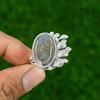 Gift For Her 925 Silver Natural Labradorite Rough Stackable Adjustable Ring