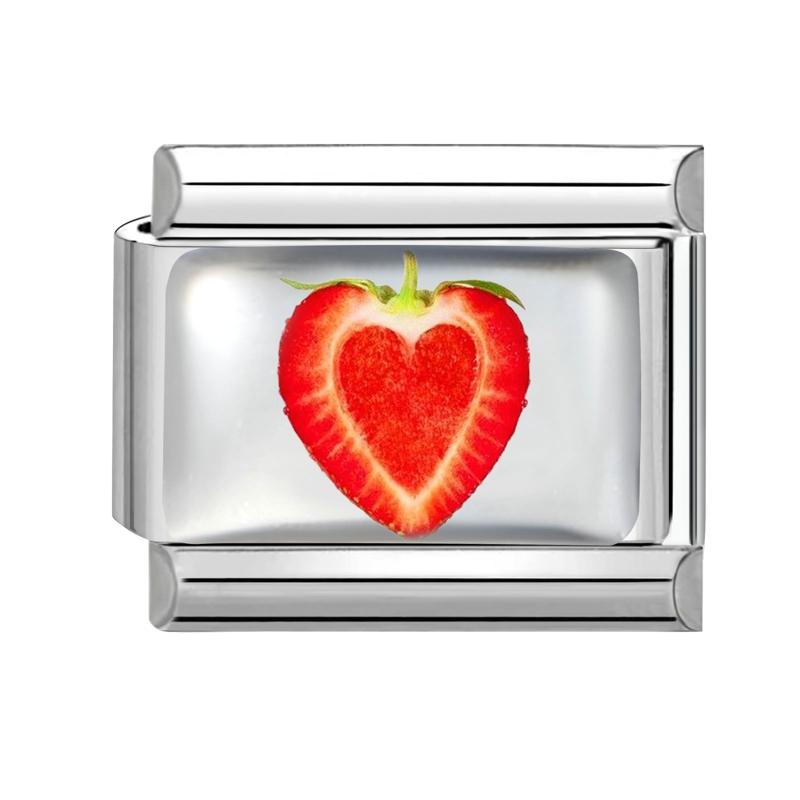 Y2K Colorful Charm Sun Leopard Heart Star Ball Fruit Flower Italian Charm Links Fit 9MM Stainless Steel Bracelet DIY Making Gift