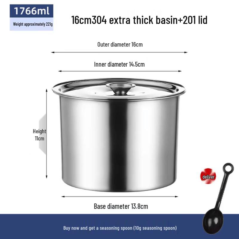 Mubaisen 304 Stainless Steel Seasoning Jar with Lid
