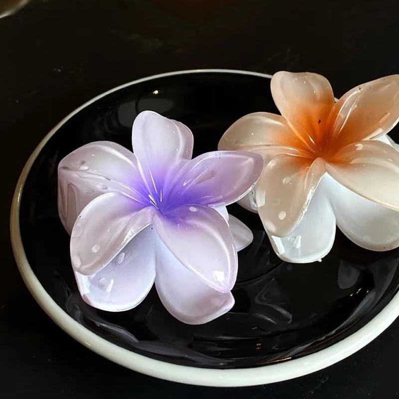 2pcs New Egg Flower Hair Clip For Vacation, Hawaiian Beach Clip, Bohemian Hair Clip For Girls
