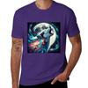 Cosmic Wolf Howg At the Moon TShirt Plus Size Tops New Edition Kawaii Clothes Tshirts for Unisex