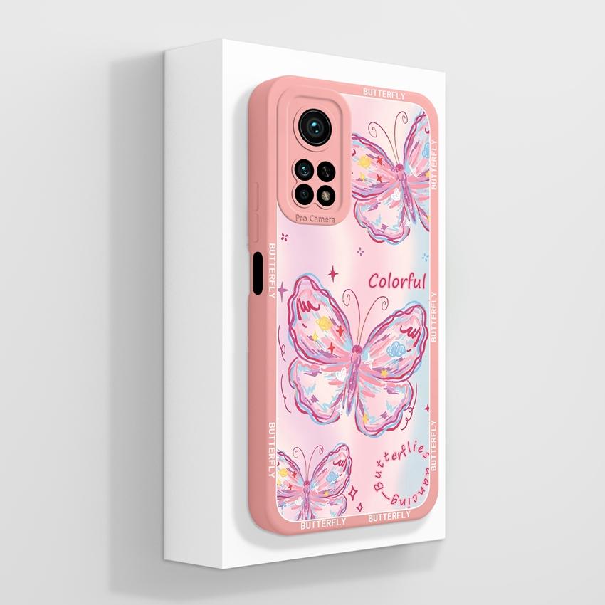 Handyhülle für Xiaomi Mi 10T 11T Pro Lite Mi 10 11 11X 11i Aromatische Blumenmuster Flüssigsilikon Weiche Stoßstange Stoßfeste Hülle für Xiaomi Stoßstangen-Taschen