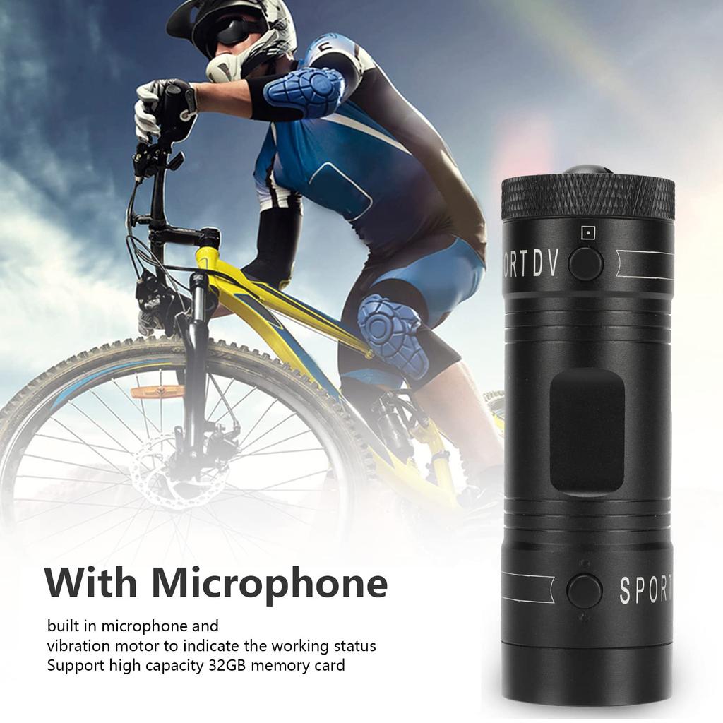 Motorcycle Helmet HD Wide for Bikes and with Microphone Video Camera Recorder for Camera, 1080P, 120-degree Angle, Waterproof, Compact, Sports,