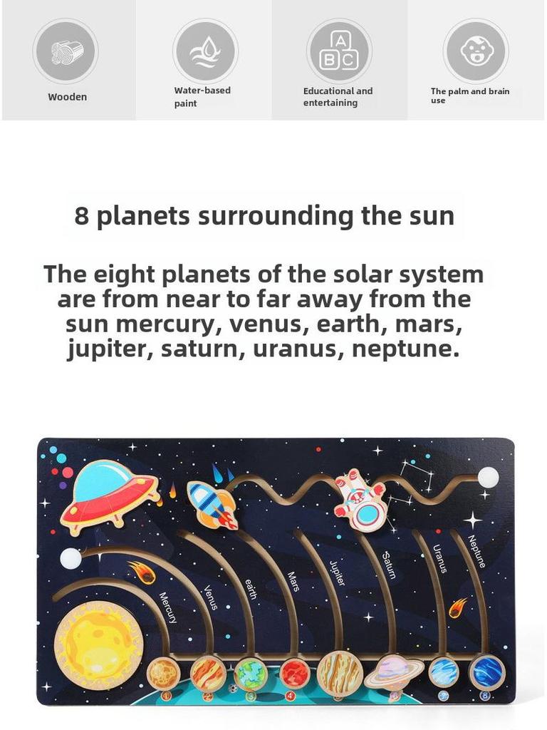 Children's Nine-Planet Solar System Educational Puzzle: Early Learning, Cognitive Movement, Scientific Exploration.