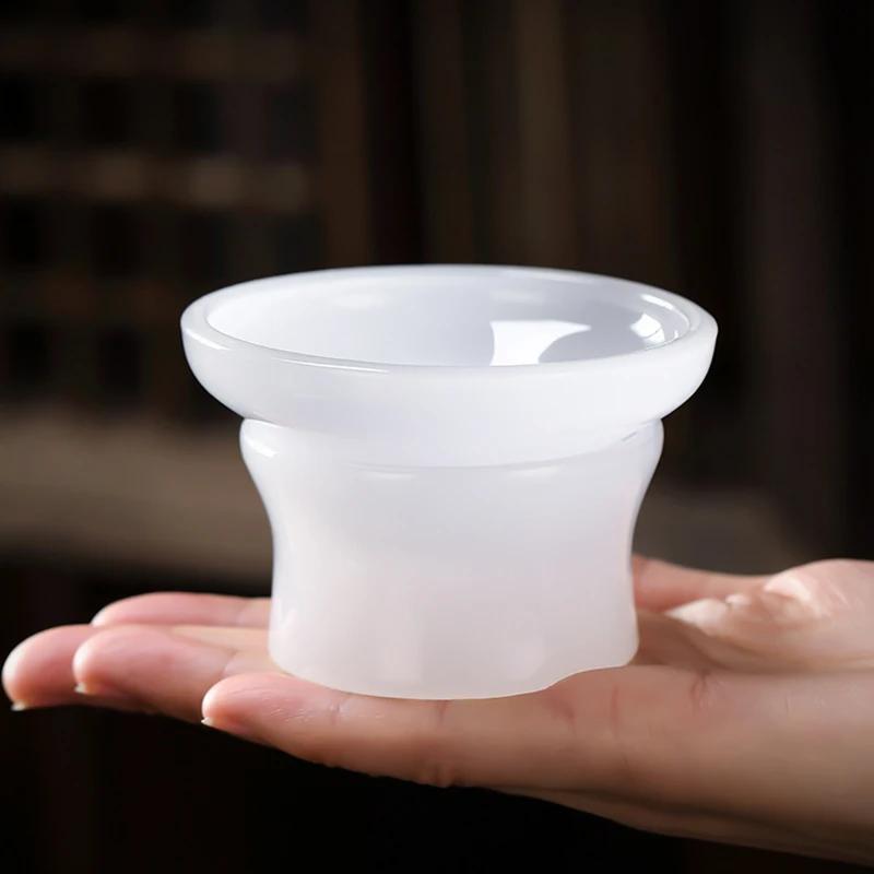 

Glass Kung Fu Tea Leak Glass Tea Filter White Jade Porcelain Tea Ceremony Accessories Tea Strainer Set Tea Set Strainer