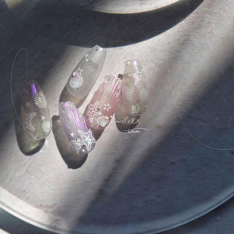New Stickers for Nails Beach Ocean Shell Conch Nail Sticker Self-adhesive Nail Art Stickers Manicure Decals ZJT20