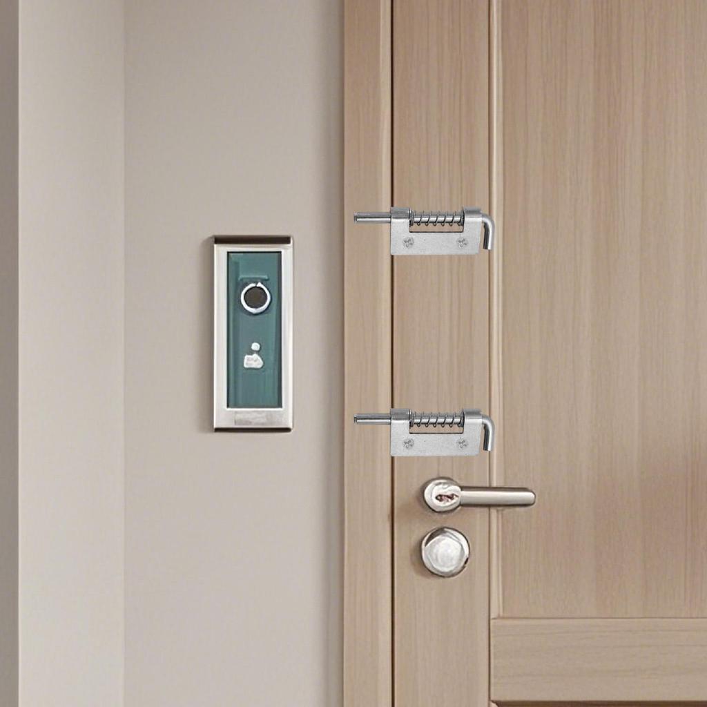 Spring Loaded Door Bolt Latch Stainless Steel Flat Pin Security Door Spring Bolt Latches Cabinet Hardware Distribution Box Lock
