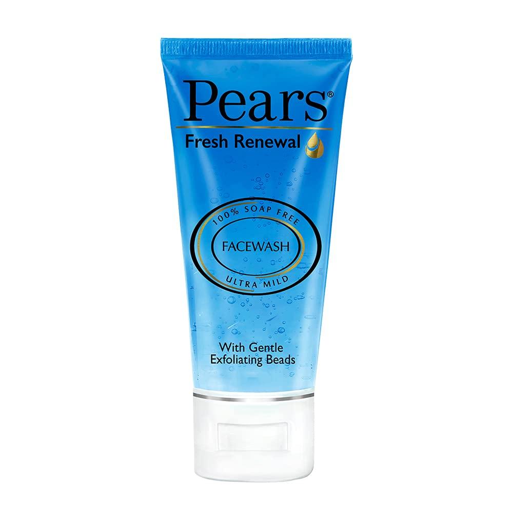 Pears Fresh Renewal Gentle Ultra Mild Daily Cleansing Facewash|| Exfoliates Skin Leaving Cooling Effect|| Balances PH|| 100% Soap Free|| 60 g