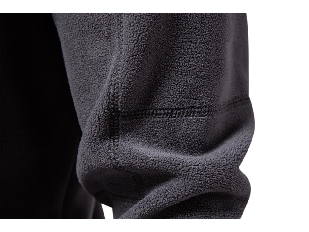 Hanorac Fleece cu Guler Înalt și Fermoar la Jumătate pentru Bărbați - Toamnă/Iarnă Versatil Mânecă Lungă Trend