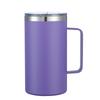 24oz Coffee Mugs with Handle Stainless Steel Double Wall Insulated Cup Leak Proof Lid Travel Mug Gift for Office/School/Camping