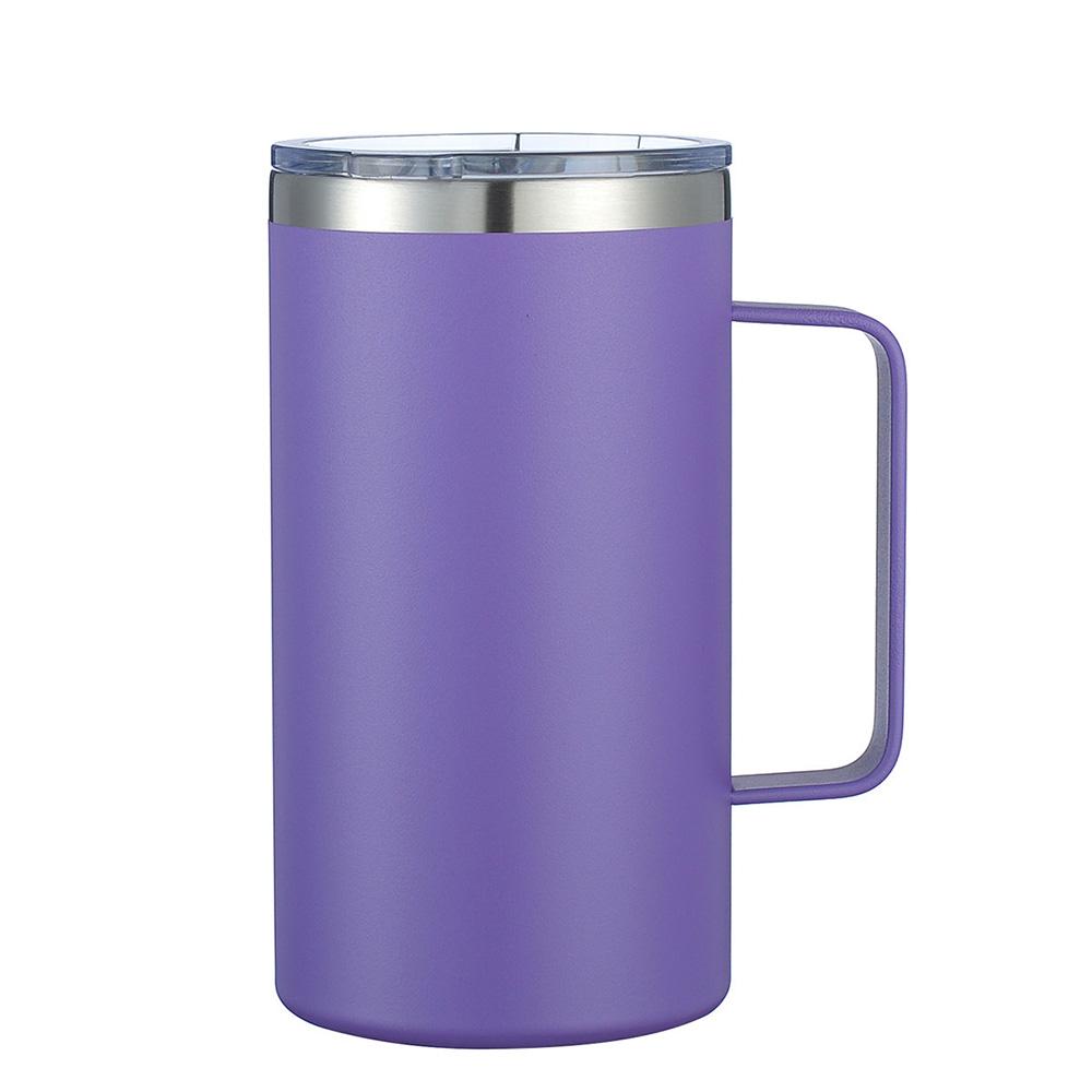 24oz Coffee Mugs with Handle Stainless Steel Double Wall Insulated Cup Leak Proof Lid Travel Mug Gift for Office/School/Camping