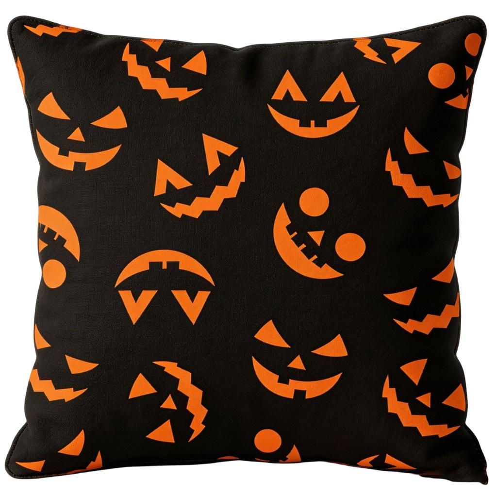 Halloween Pumpkin Printed Throw Cover for Couch Cushion Decorative