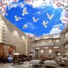 Sky Wallpaper Blue Sky White Cloud Ceiling Wall Mural Pink Cherry Blossom Ceiling Mural Home Decor
