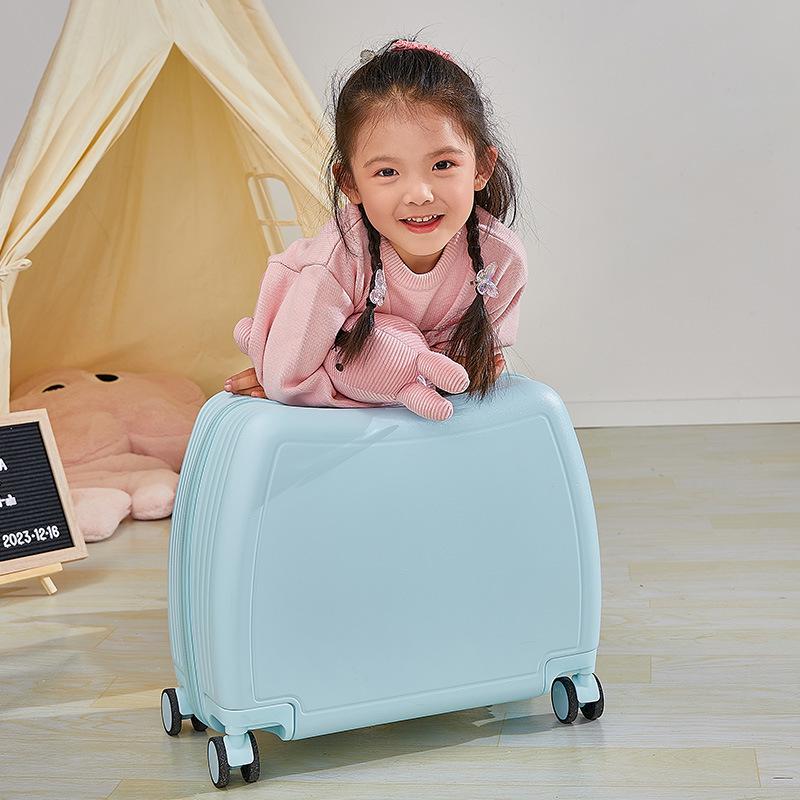 18-inch Lightweight Children's Ride-On Suitcase, Mini Cabin Trolley for Girls and Boys