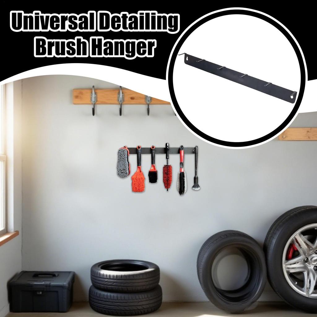 Universal Detailing Brush Hanger, Auto Organizer Wall Mount for Brushes, Garage Tool Hooks for Workshop Cleaning & Toolbox